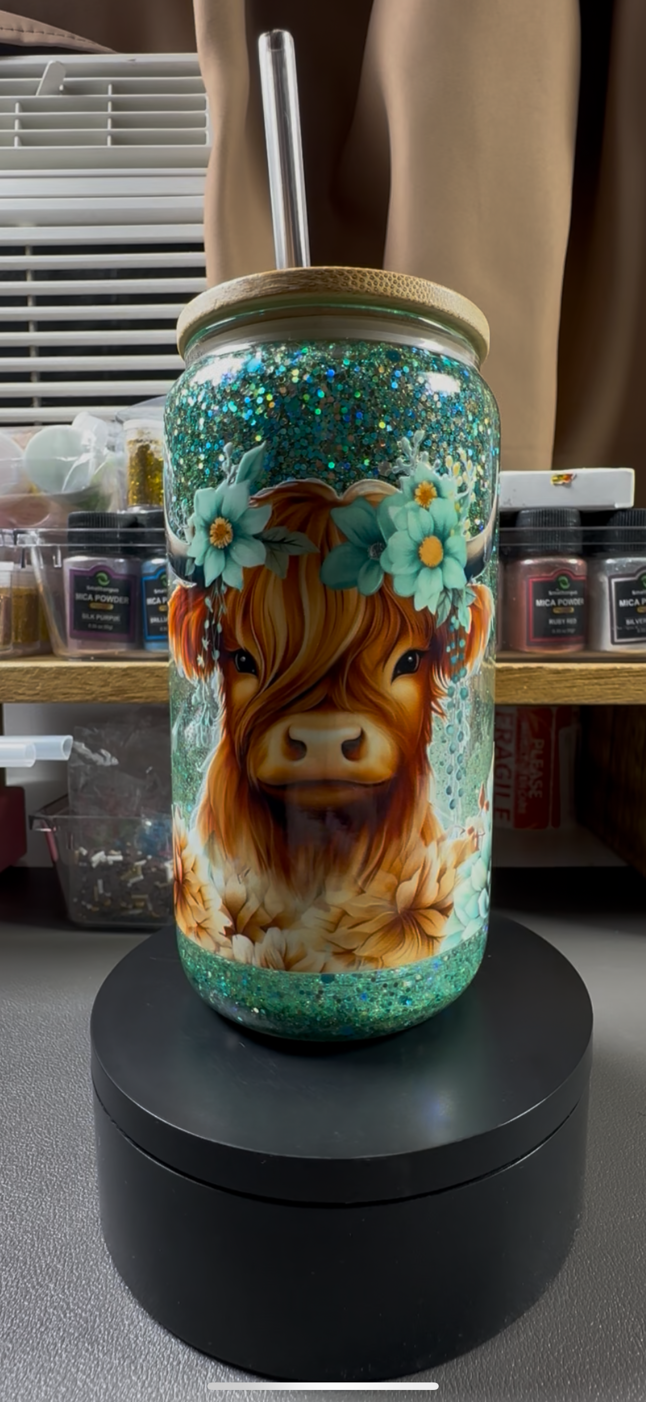 Premade 16oz Fast Flow Highland Cow