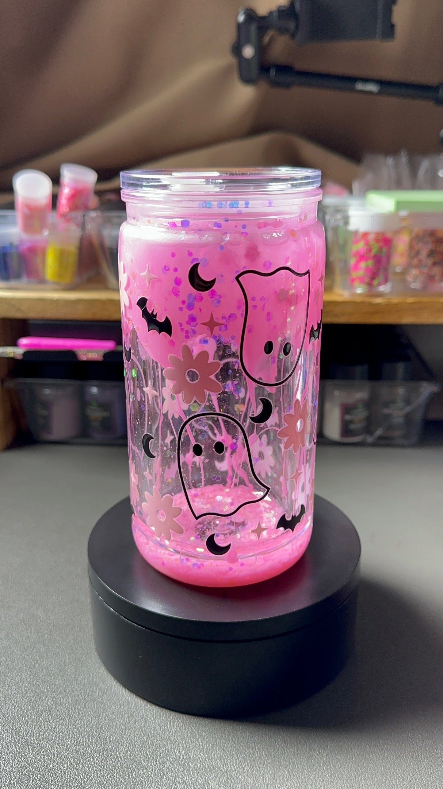 π»π Premade 16oz Pink Ghost Lava Cup ππ»
