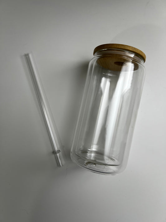 16oz Glass Snow Globe Cup