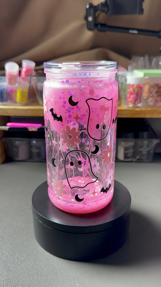 👻💖 Premade 16oz Pink Ghost Lava Cup 💖👻